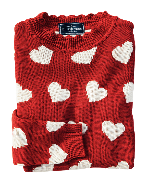 Red Heart Scalloped Sweater