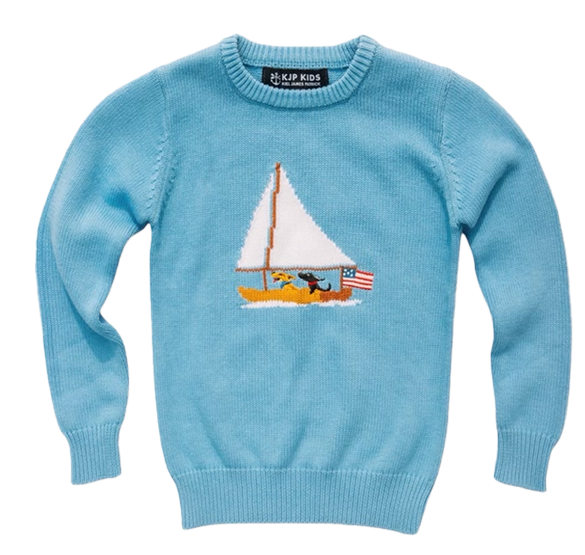 Ruff Day at Sea Kids Sweater in Light Blue