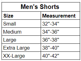 Size chart