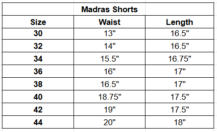 Size chart