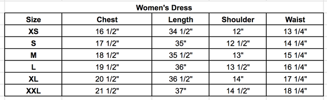 Size chart