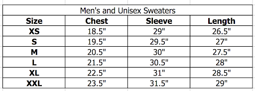 Size chart