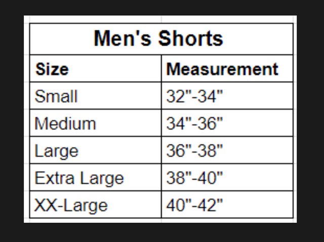 Size chart