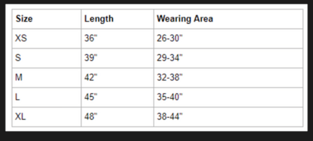 Size chart