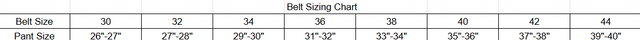 Size chart