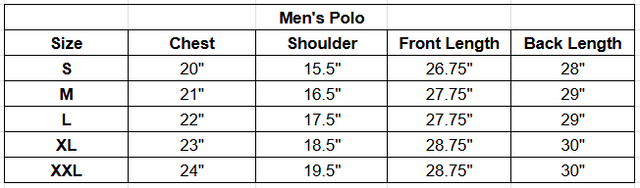 Size chart