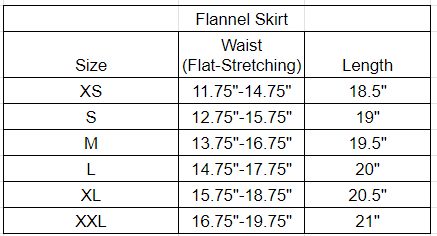 Size chart
