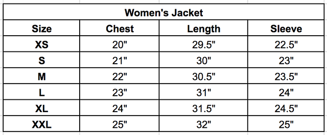 Size chart