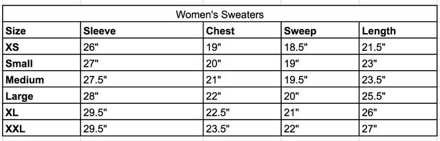 Size chart