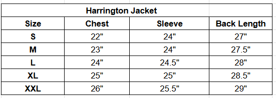 Size chart