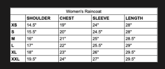 Size chart