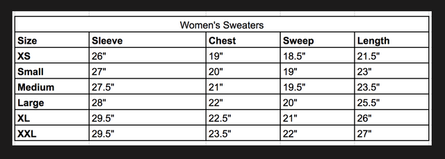 Size chart
