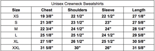 Size chart