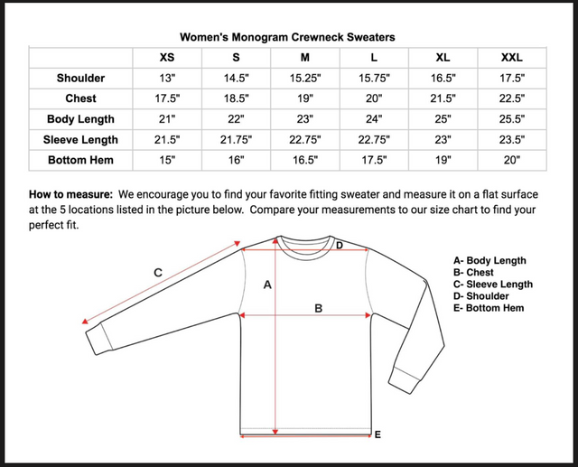 Size chart