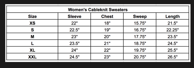 Size chart