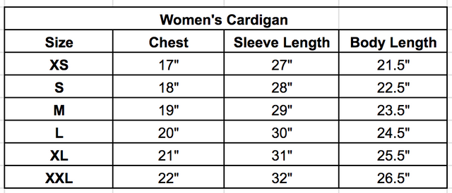 Size chart