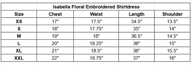 Size chart