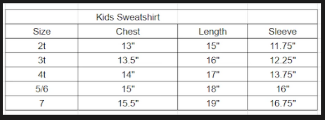 Size chart