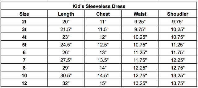 Size chart