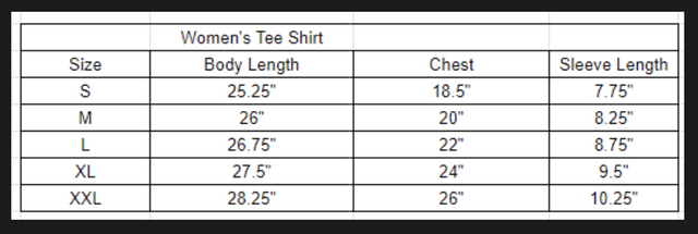 Size chart