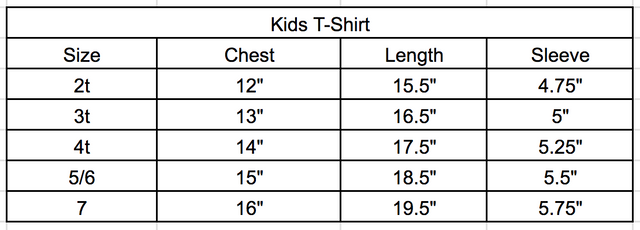 Size chart