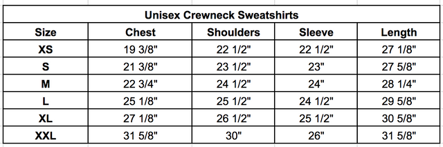 Size chart