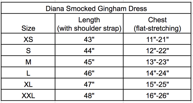 Size chart