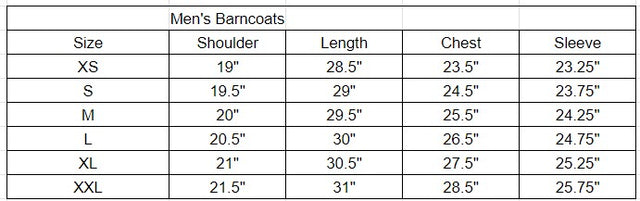 Size chart