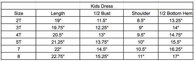 Size chart