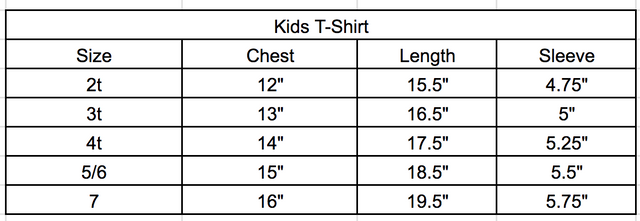 Size chart