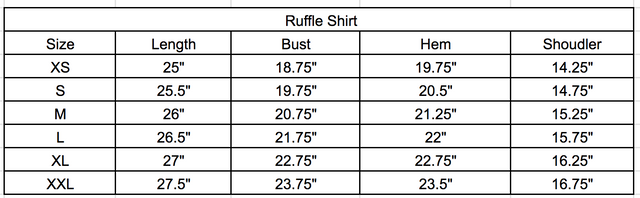 Size chart