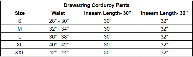 Size chart