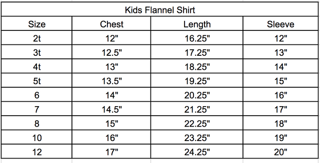 Size chart