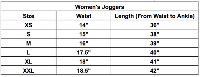 Size chart