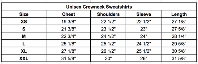 Size chart