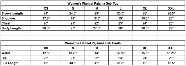 Size chart
