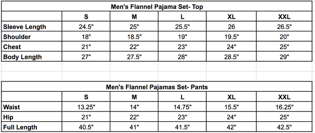 Size chart