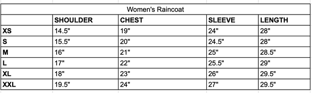 Size chart