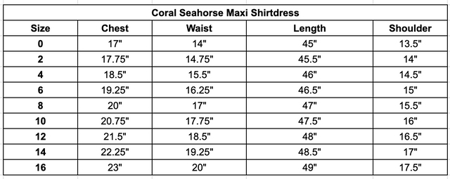 Size chart