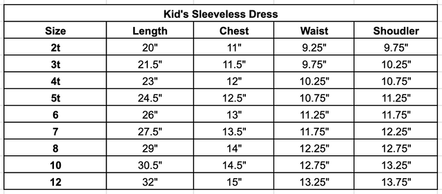 Size chart