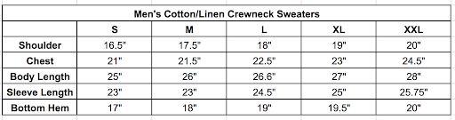 Size chart