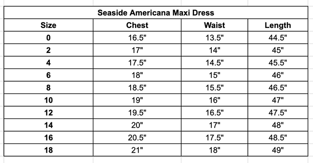 Size chart