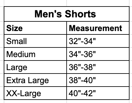 Size chart