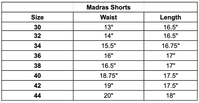 Size chart