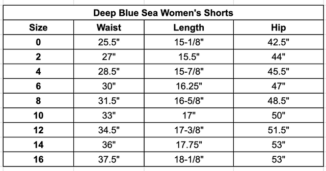 Size chart