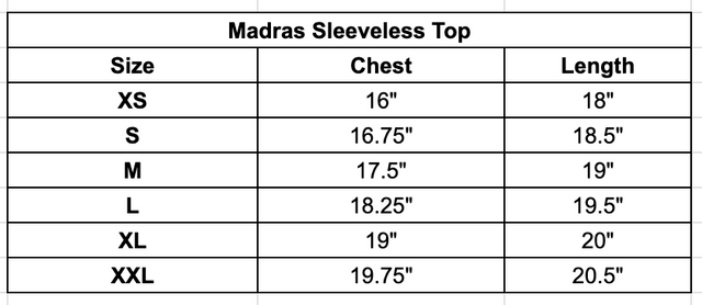 Size chart