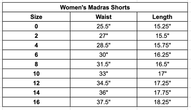 Size chart