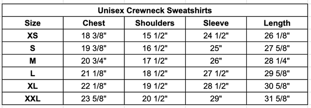 Size chart