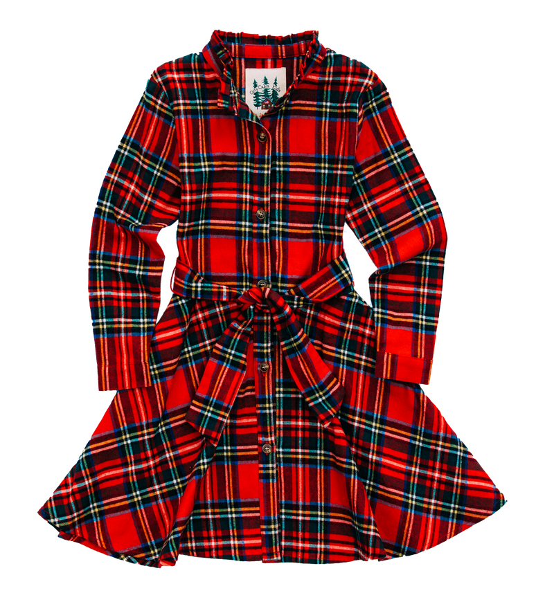 Girls red 2025 flannel dress