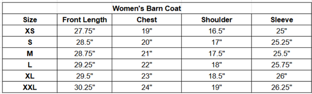 Size chart
